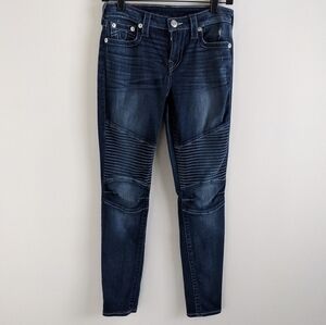 TRUE Religion Moto Super Skinny Jeans in Shoreline Dark 27